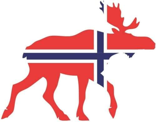 Samunshi® Elch-Aufkleber Norwegen-Flagge