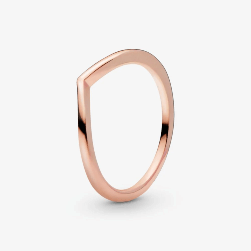 Polierter Wishbone-Ring rosévergoldet